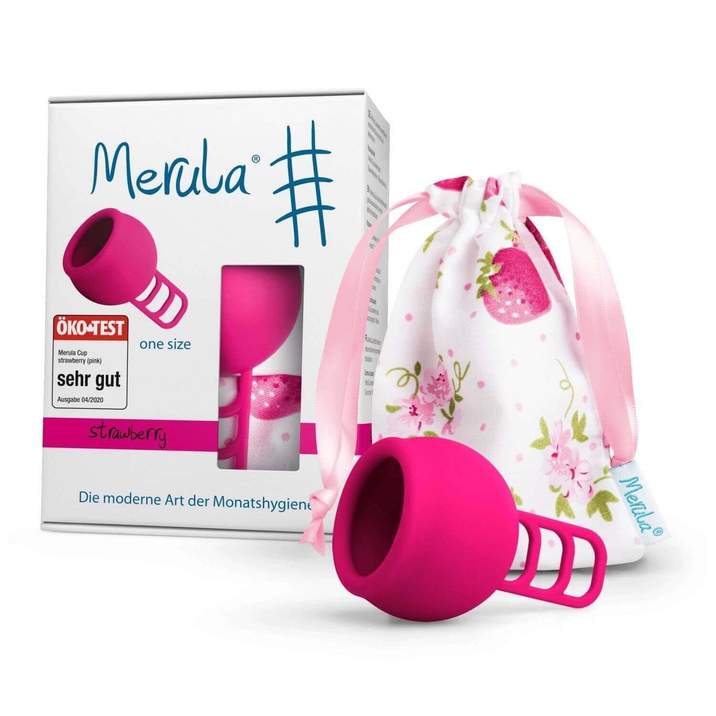 Merula Menstruationstasse Onesize Strawberry - Windelposchi