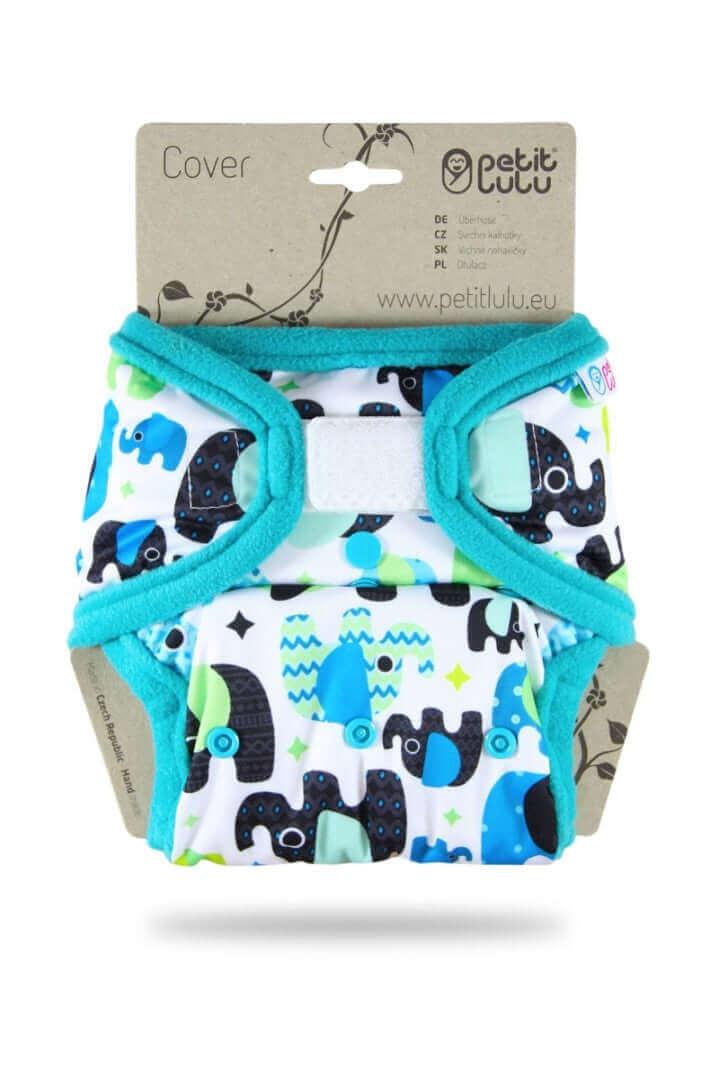 Petit Lulu SIO Überhosen Onesize Klett Baby Elephant - Windelposchi