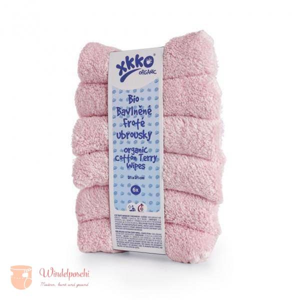 XKKO Reinigungstücher aus Bio-Baumwolle- rosa (6 Stück) - Windelposchi