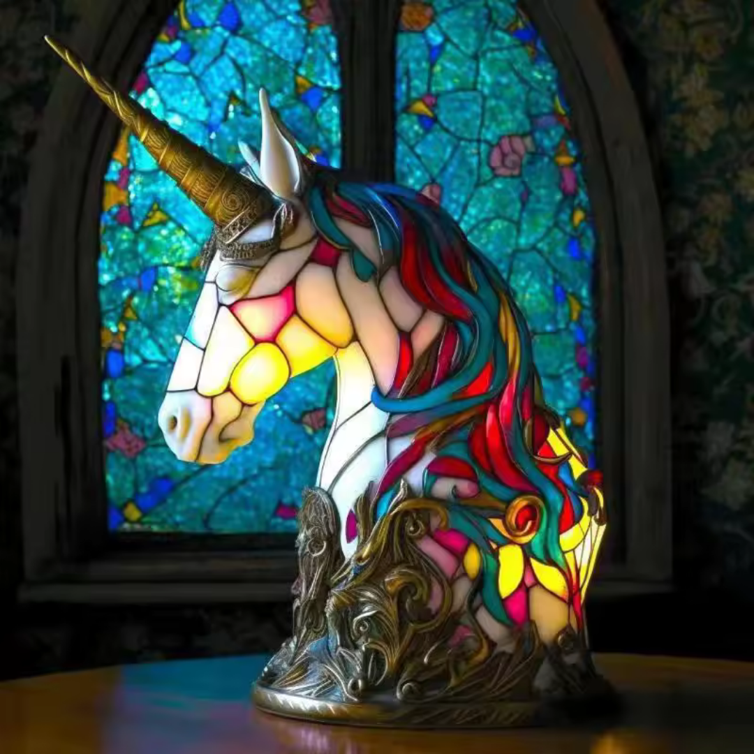 LeuchtEinhorn - handgefertigte Lampe, die Herzen erstrahlen lässt