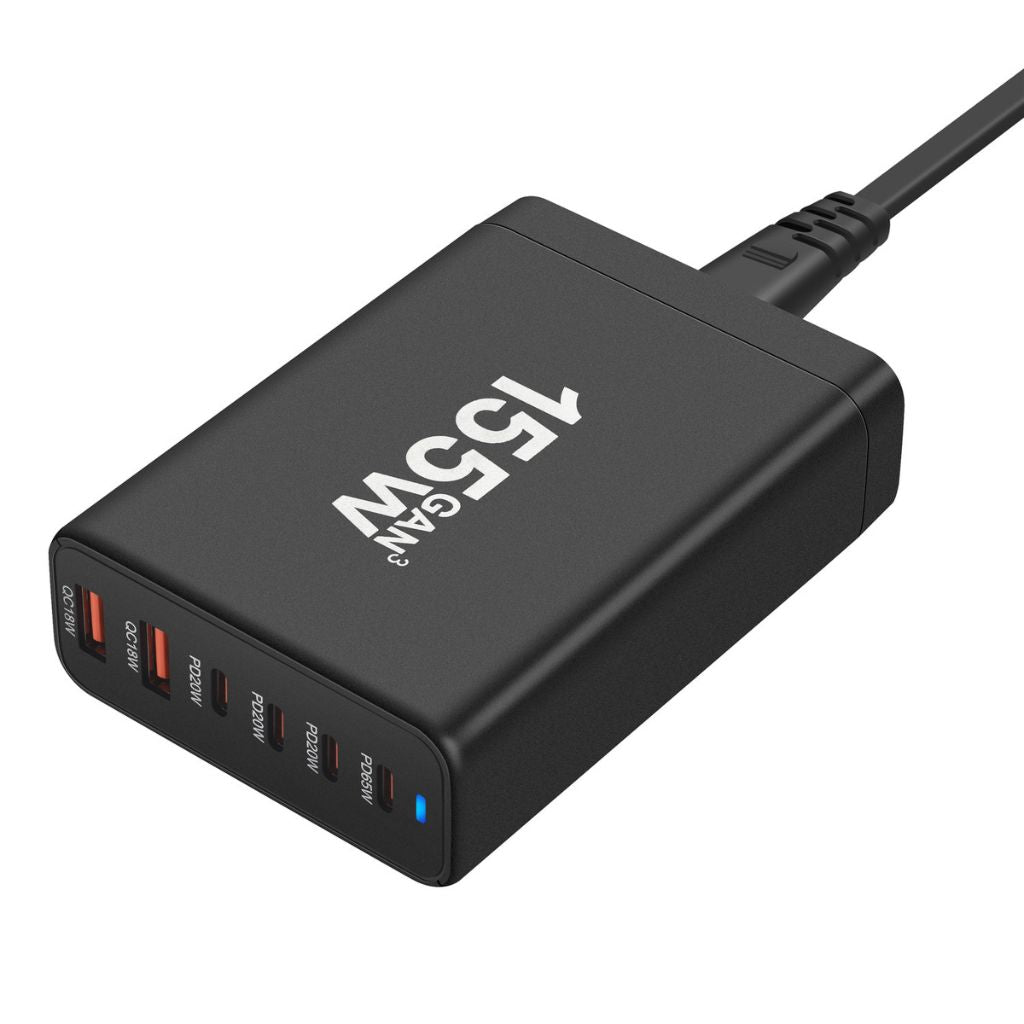 | 155W GaN 6-Port USB-C Ladegerät