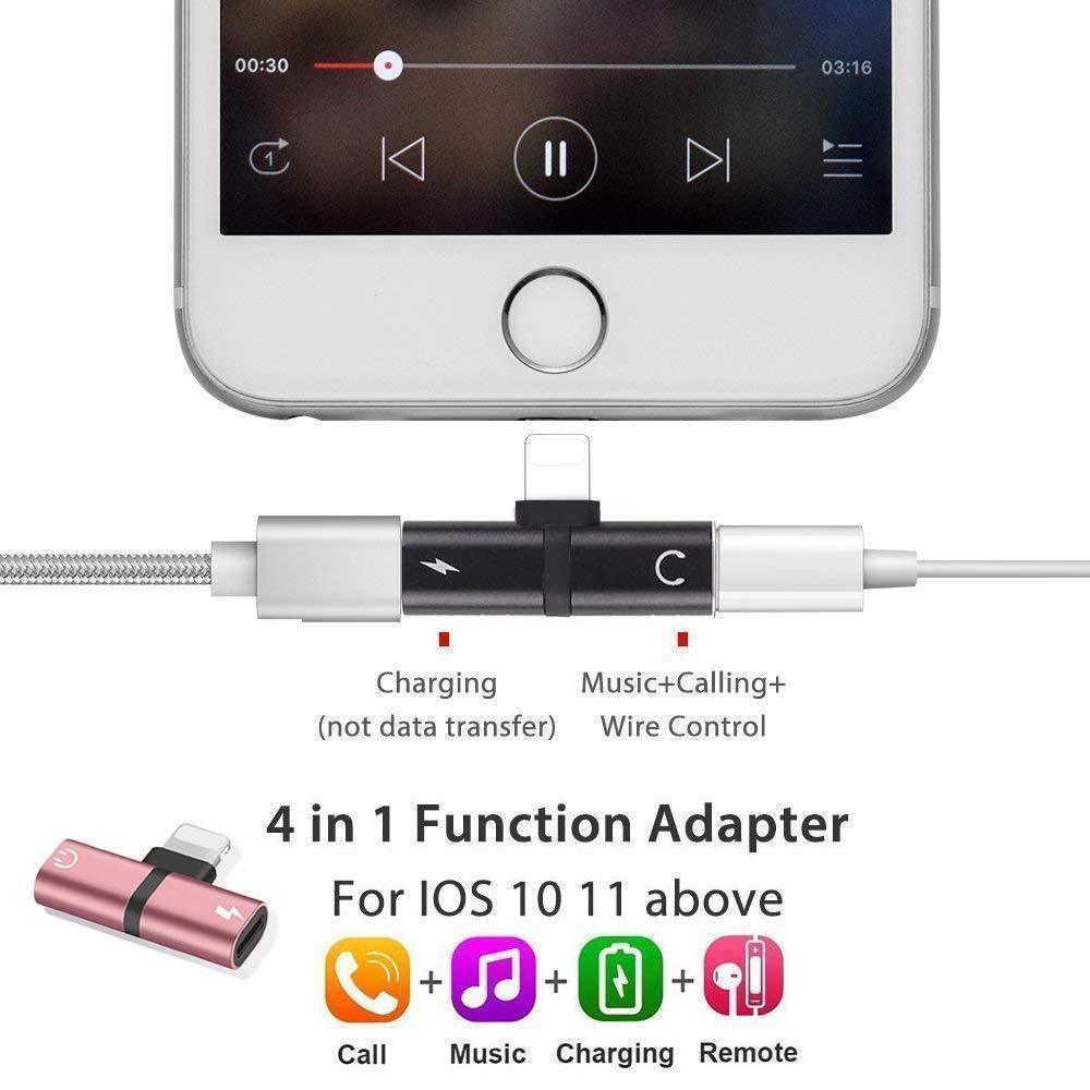 | 4 in 1 Earphone Lightning Adapter für iPhone ( 2PCS )