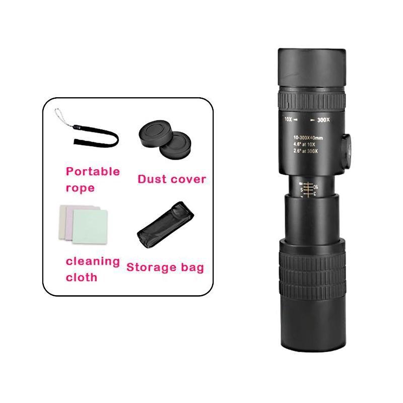 | 4K 10-300X40mm Super Tele-Objektiv Zoom Monokular-Teleskop