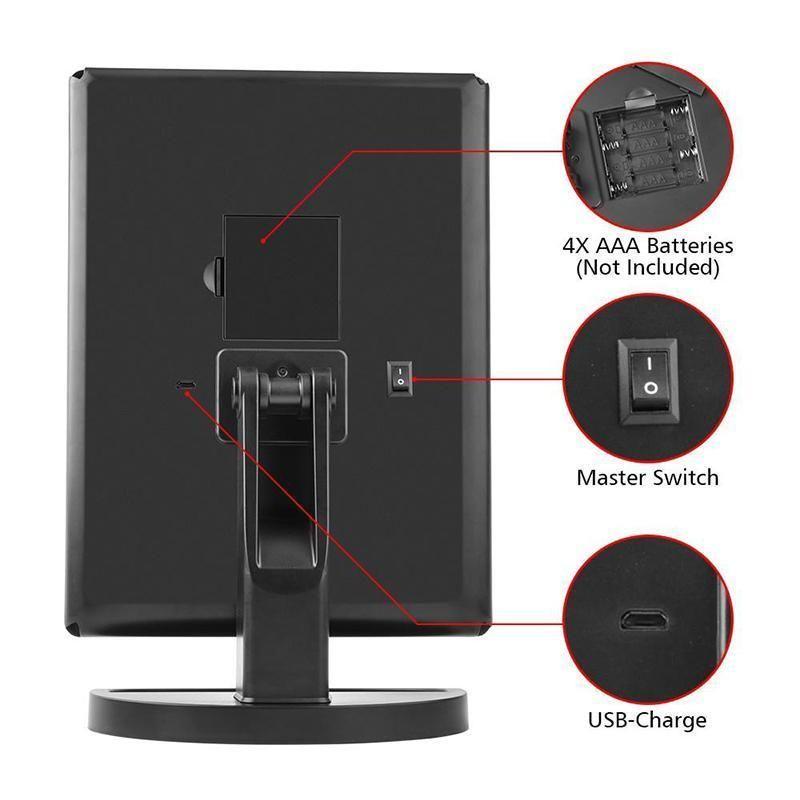 | Beleuchteter Schminkspiegel, 24LED