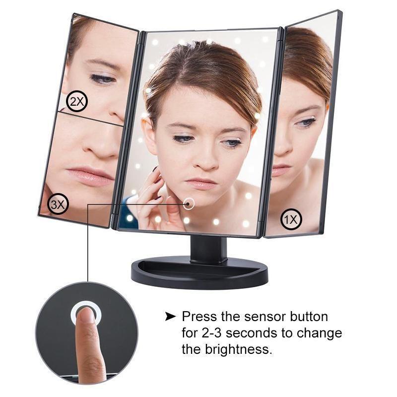 | Beleuchteter Schminkspiegel, 24LED