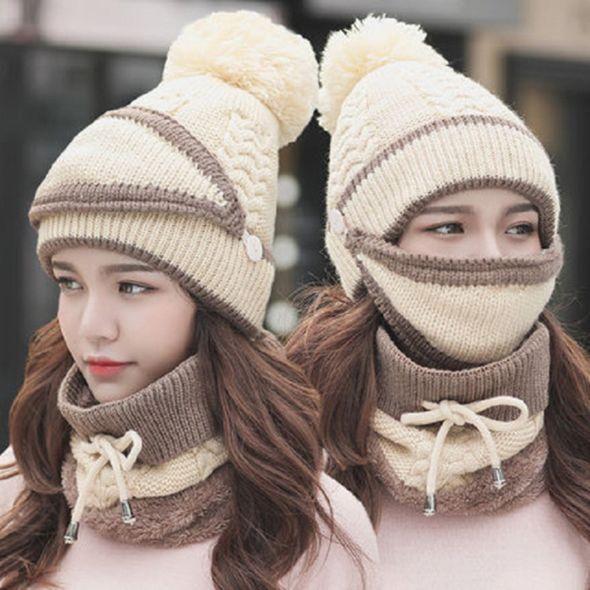 | 3PCS Damen Winter Schal Set
