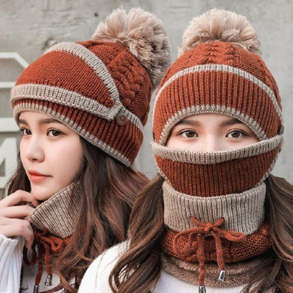 | 3PCS Damen Winter Schal Set
