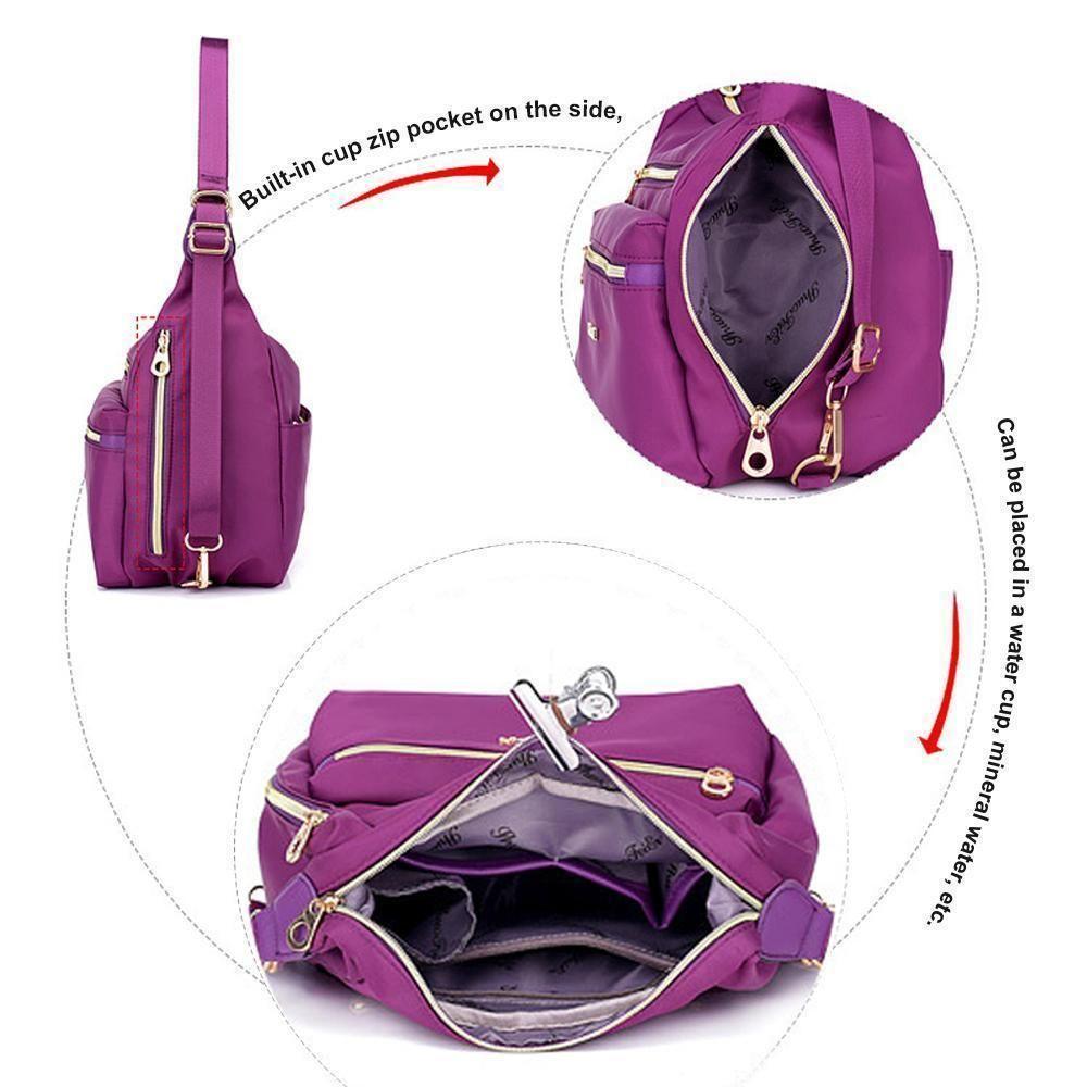 | Tasche mit doppeltem Reißverschluss, Handtasche und Schultertasche