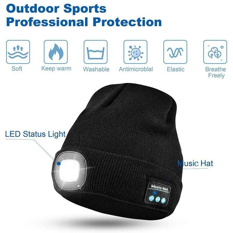 | Verbesserte Unisex Musikalische Bluetooth LED Beanie Mütze