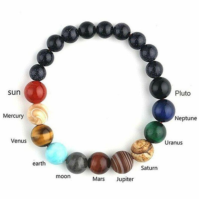 | Naturstein Solar-System-Armband