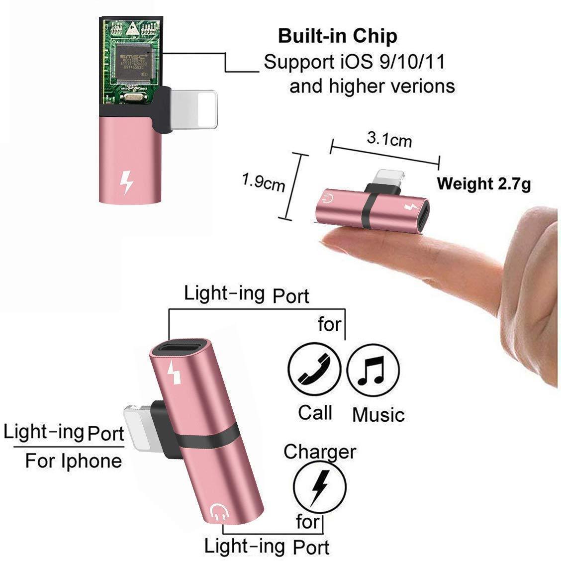 | 4 in 1 Earphone Lightning Adapter für iPhone ( 2PCS )
