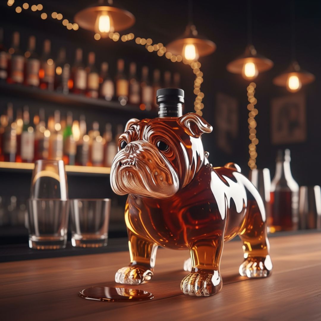 Handgefertigte Flasche aus Glas in Hundeform – Hundeliebhaber lieben sie