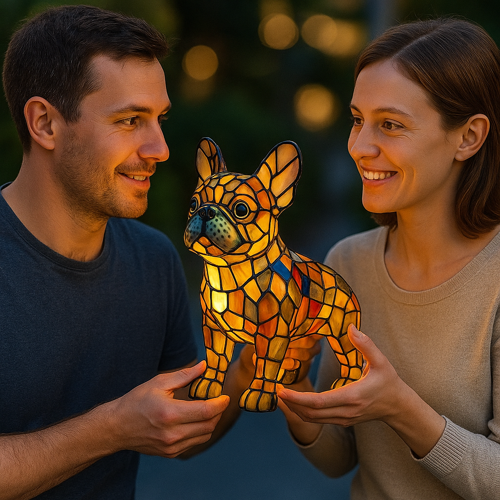 Leuchthund - handgefertigte Lampe, die Herzen erstrahlen lässt