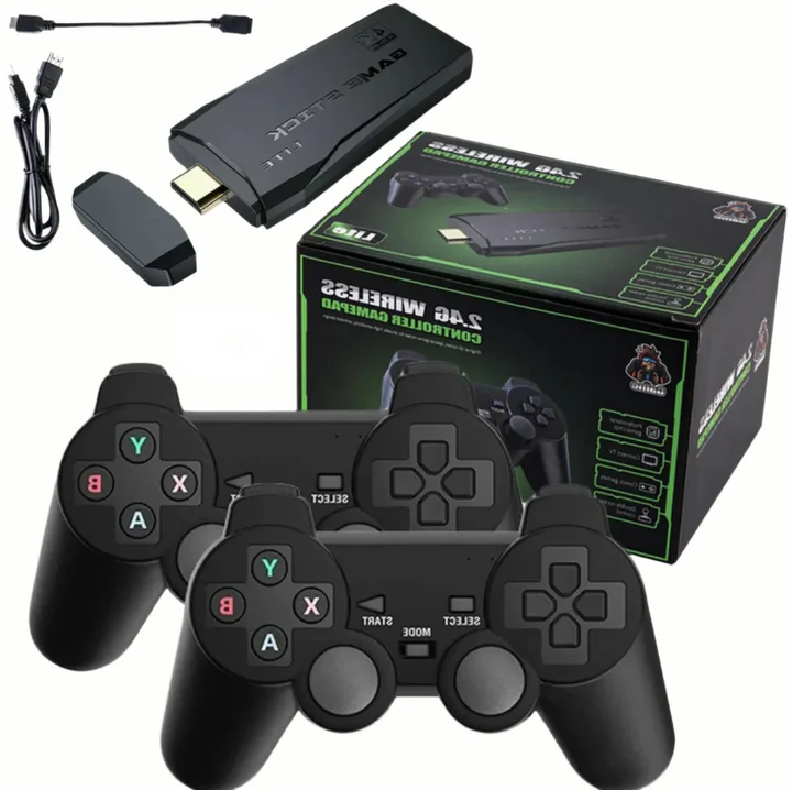 | HDMI 4K TV Spielstick Konsole | 64GB mit über 20.000 Retro-Spielen & 2 kabellosen Gamepads