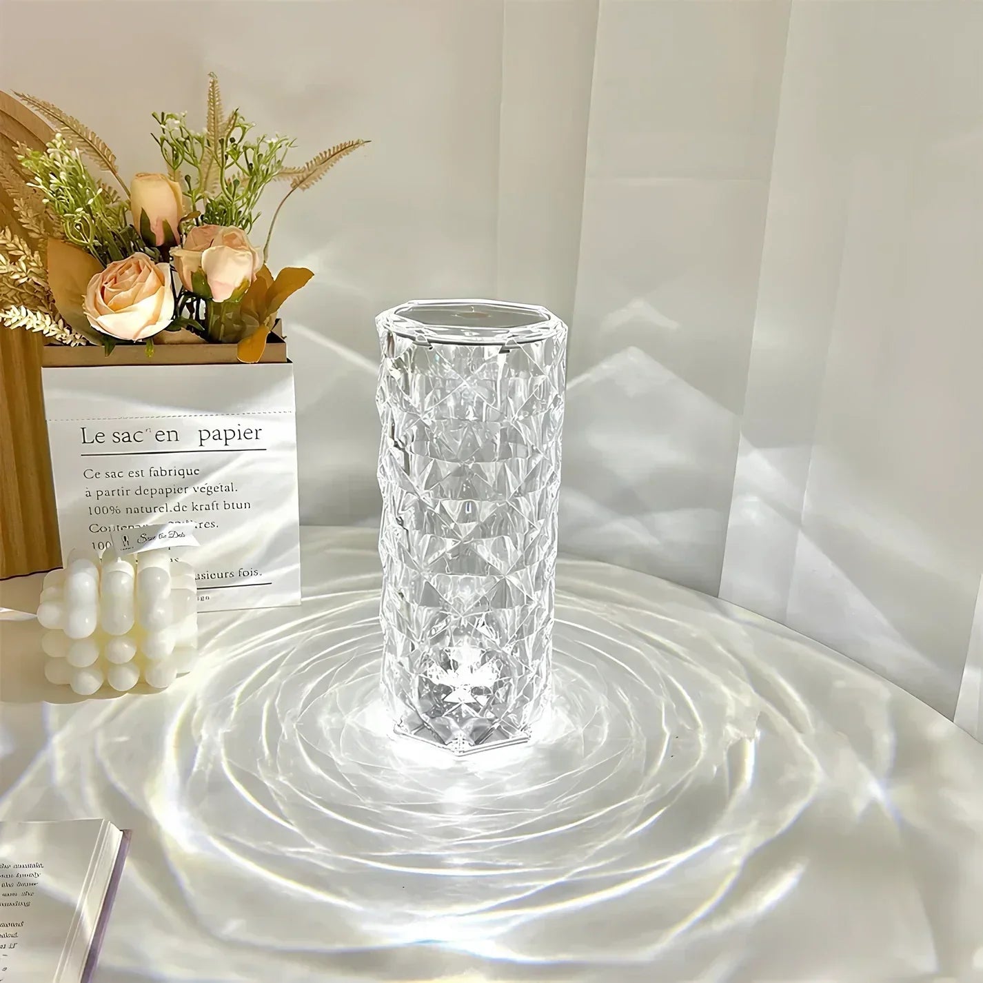 LumiCrystal – Kristall Tischlampe Touch & 16 Farben mit Fernbedienung