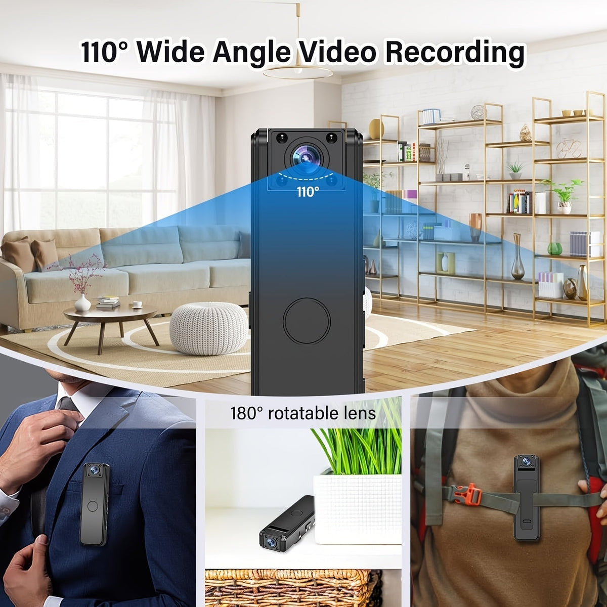 Mini Kamera mit Clip, tragbar, für Videoaufnahmen