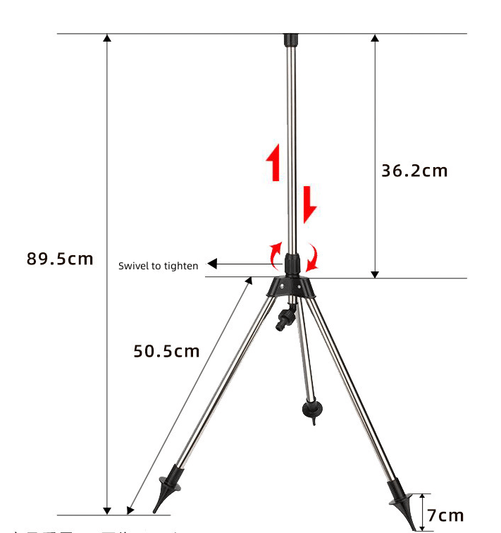 Gardexon – Sprühgerät 360° Edelstahl-Stativ – Gartenbewässerung