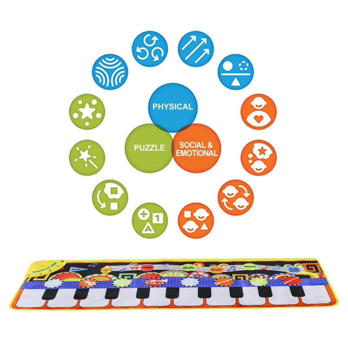Musikalische Spielmatte für Kinder, Instrumente & Spaß