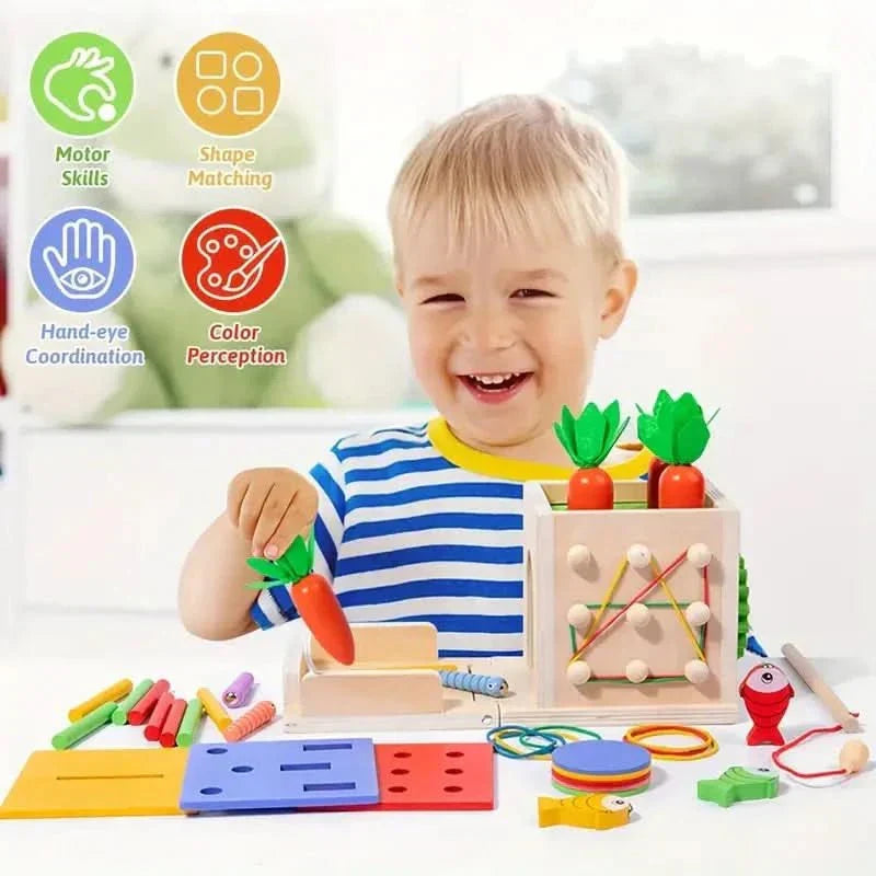 | 8-in-1 Montessori Spielbox für Babys - Fördert Entwicklung und Kreativität