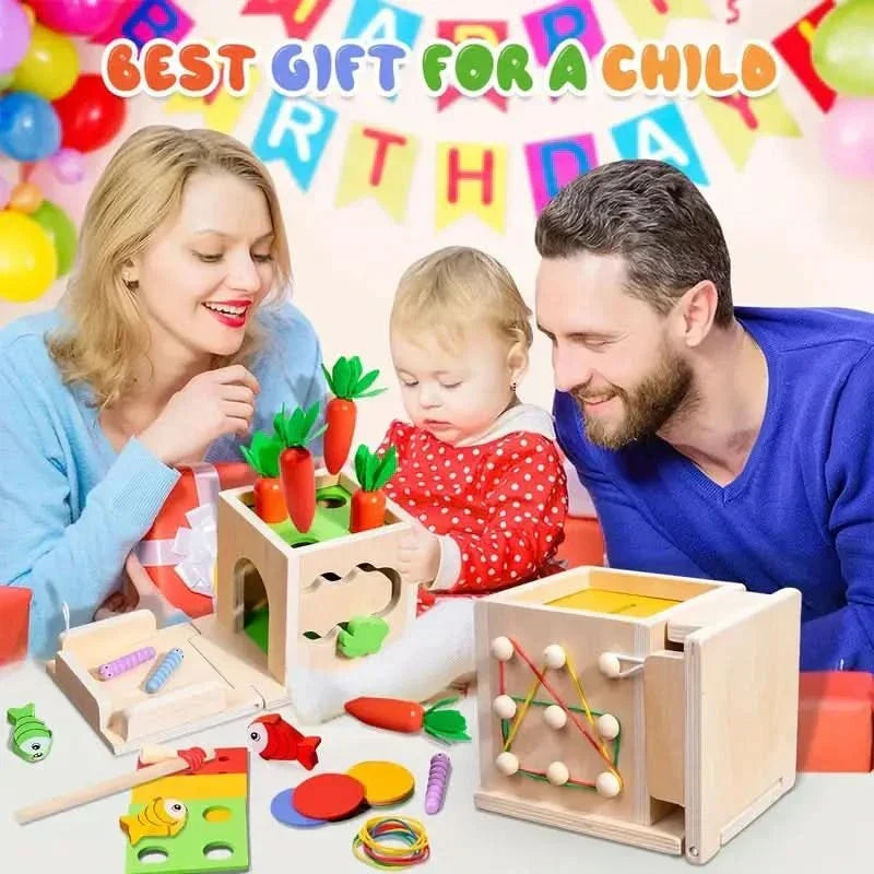 | 8-in-1 Montessori Spielbox für Babys - Fördert Entwicklung und Kreativität