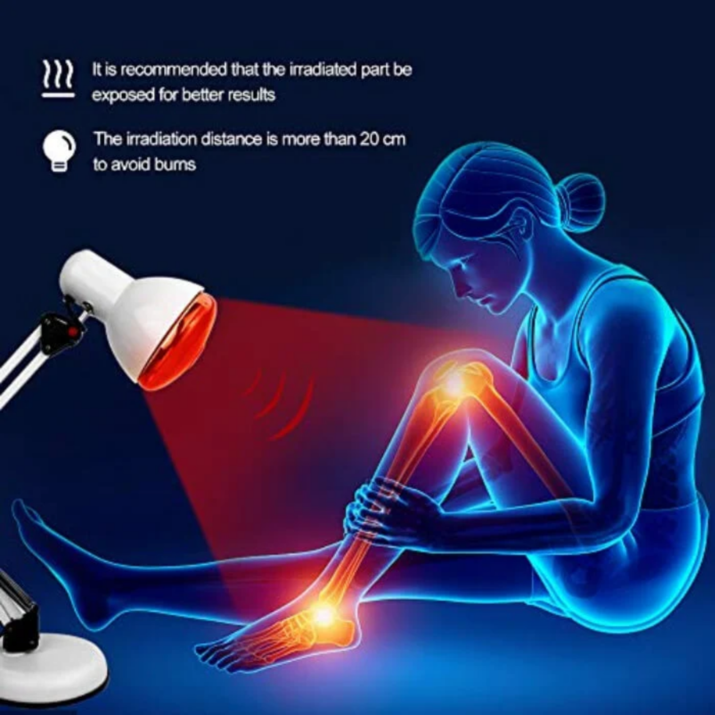 | Rote Lichttherapie Lampe für die Haut - Infrarot-Wärme mit Stativ