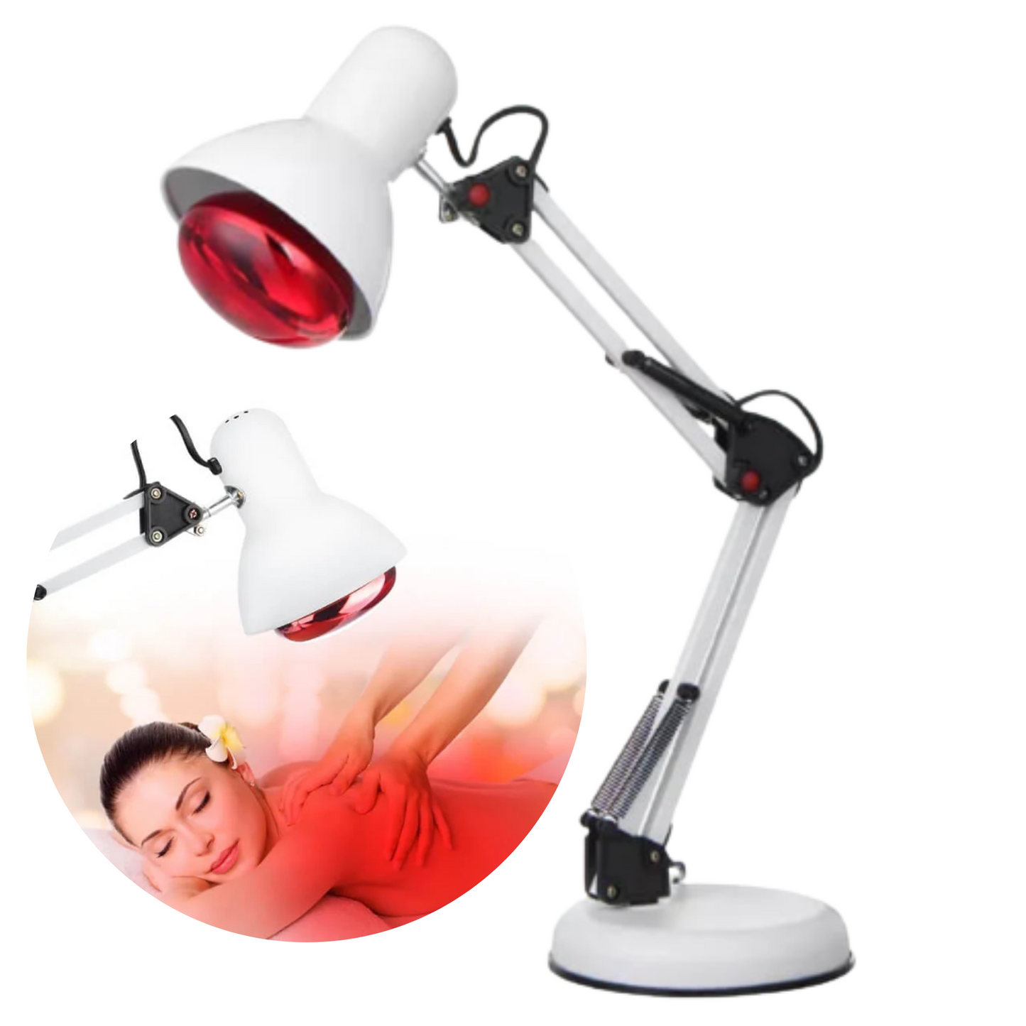 | Rote Lichttherapie Lampe für die Haut - Infrarot-Wärme mit Stativ