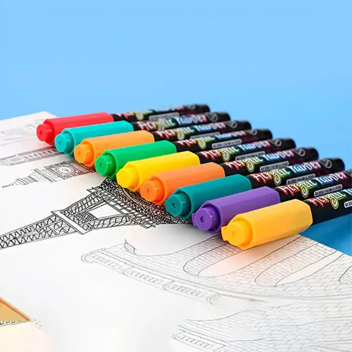 | Acrylmarker-Set (12 Farben) – Wasserfest für Kunst & DIY