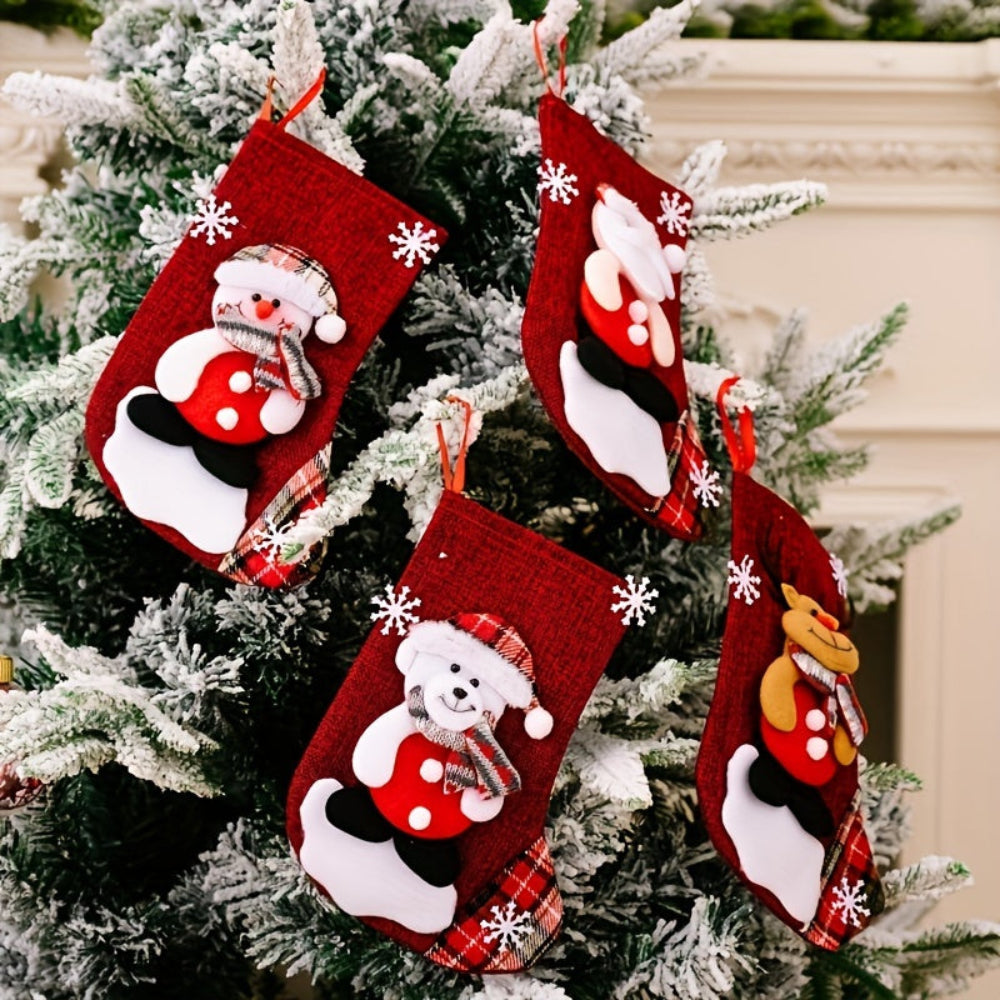 Weihnachtsstrümpfe, Santa Schneemann Rentier Kamin Dekor