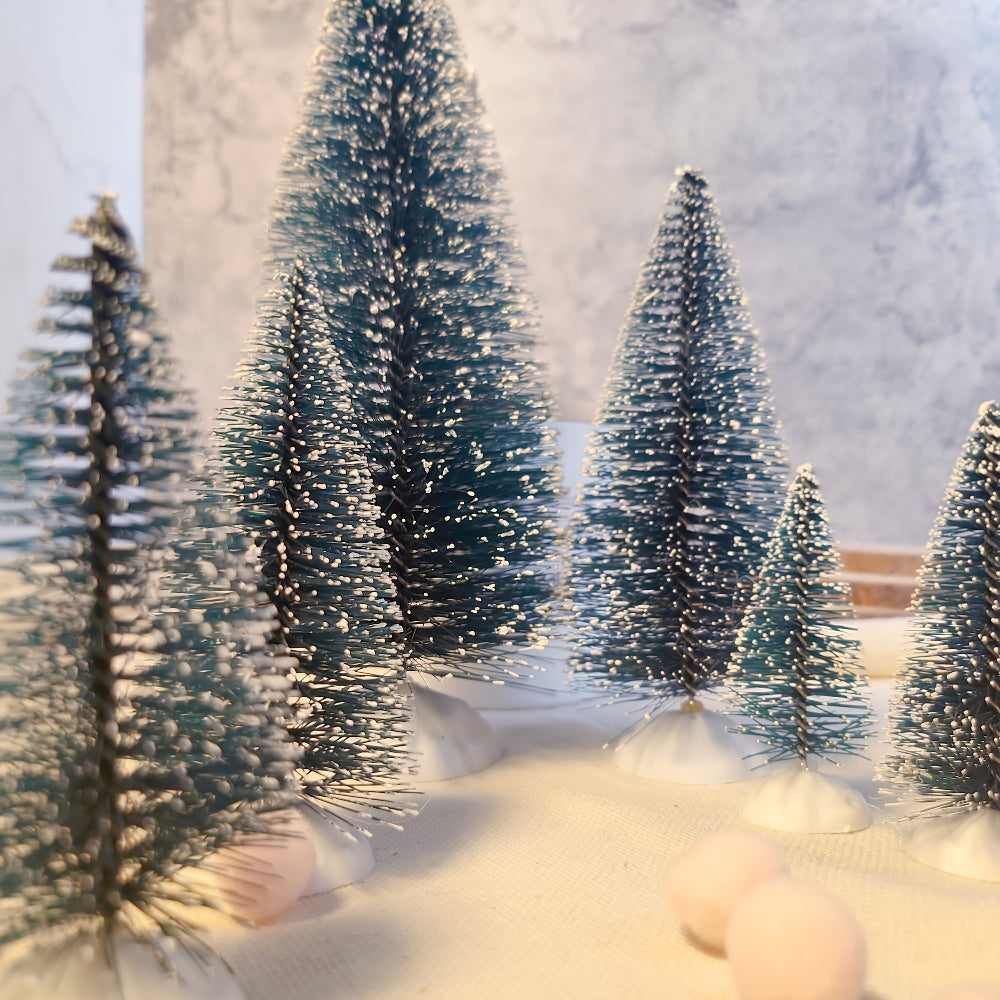 Mini Weihnachtsbaum Set, Tannenbaum Schnee Tischdekoration
