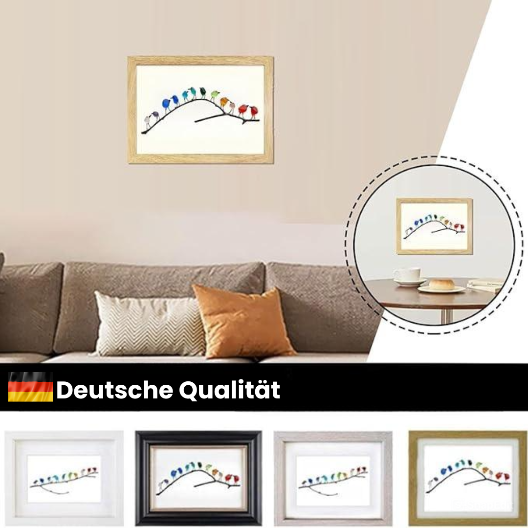 MeerglasLiebe - Handgemachtes Wandbild aus echtem Meerglas