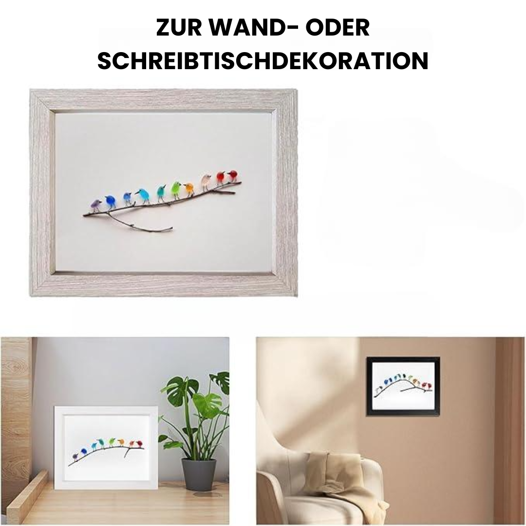 MeerglasLiebe - Handgemachtes Wandbild aus echtem Meerglas