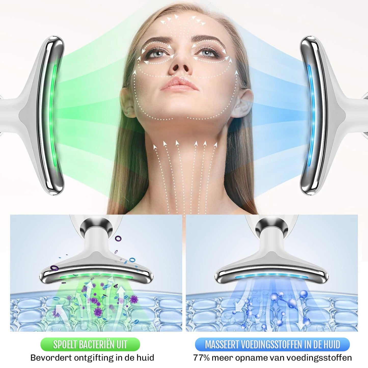 Visavera – 7-in-1 Gesichtspflegegerät mit Licht, Vibration & EMS