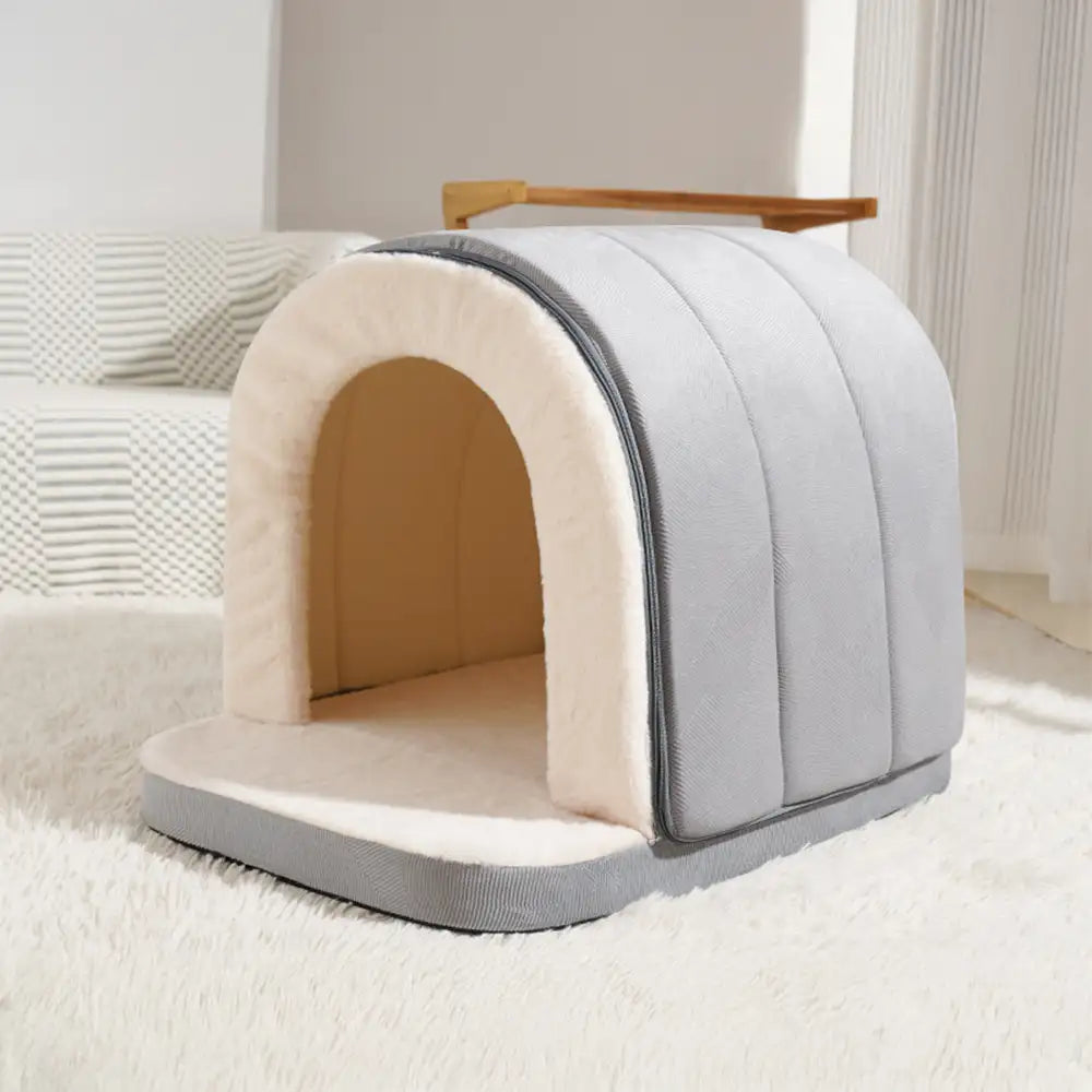 Gemütliche Höhlen-Bett für Katzen & Hunde, Plüsch, tiefes Schlafen