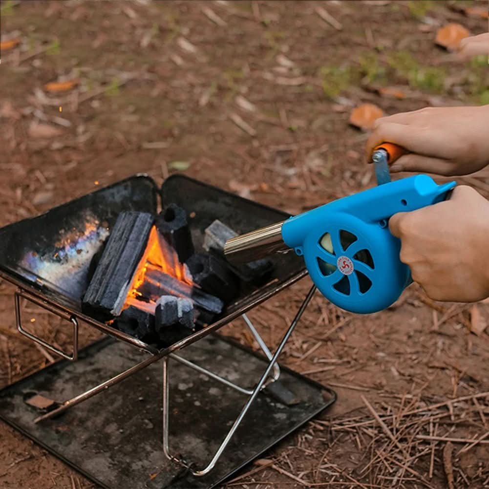 | Tragbarer Handkurbel-Grillfan für einfaches Outdoor-Anheizen