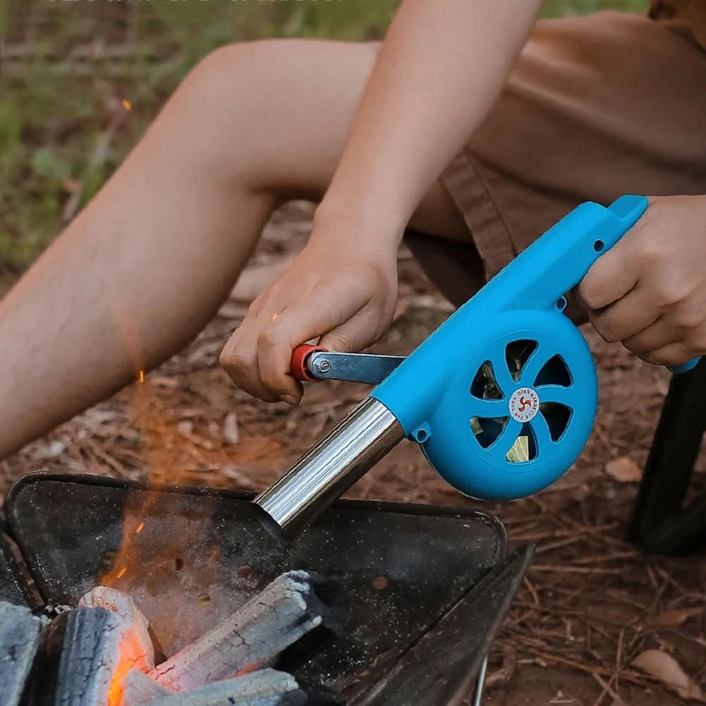| Tragbarer Handkurbel-Grillfan für einfaches Outdoor-Anheizen