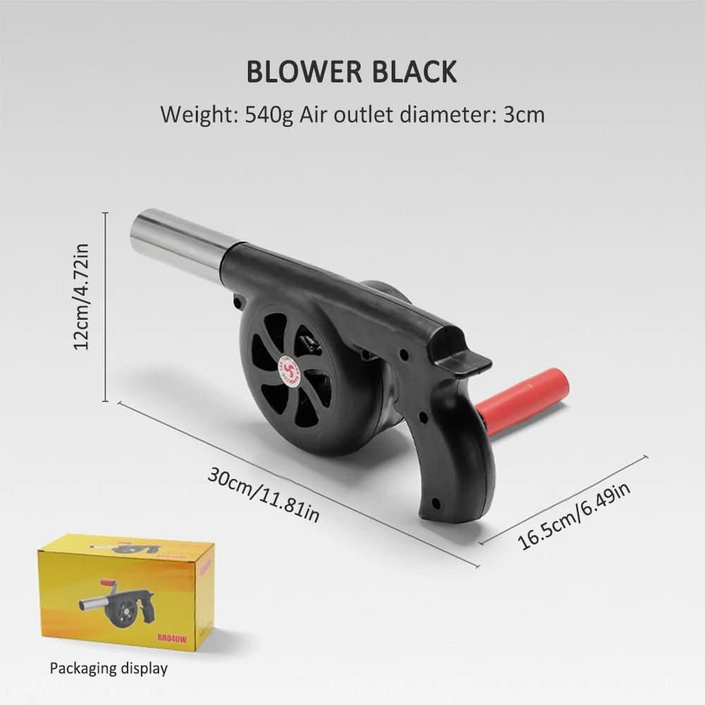 | Tragbarer Handkurbel-Grillfan für einfaches Outdoor-Anheizen