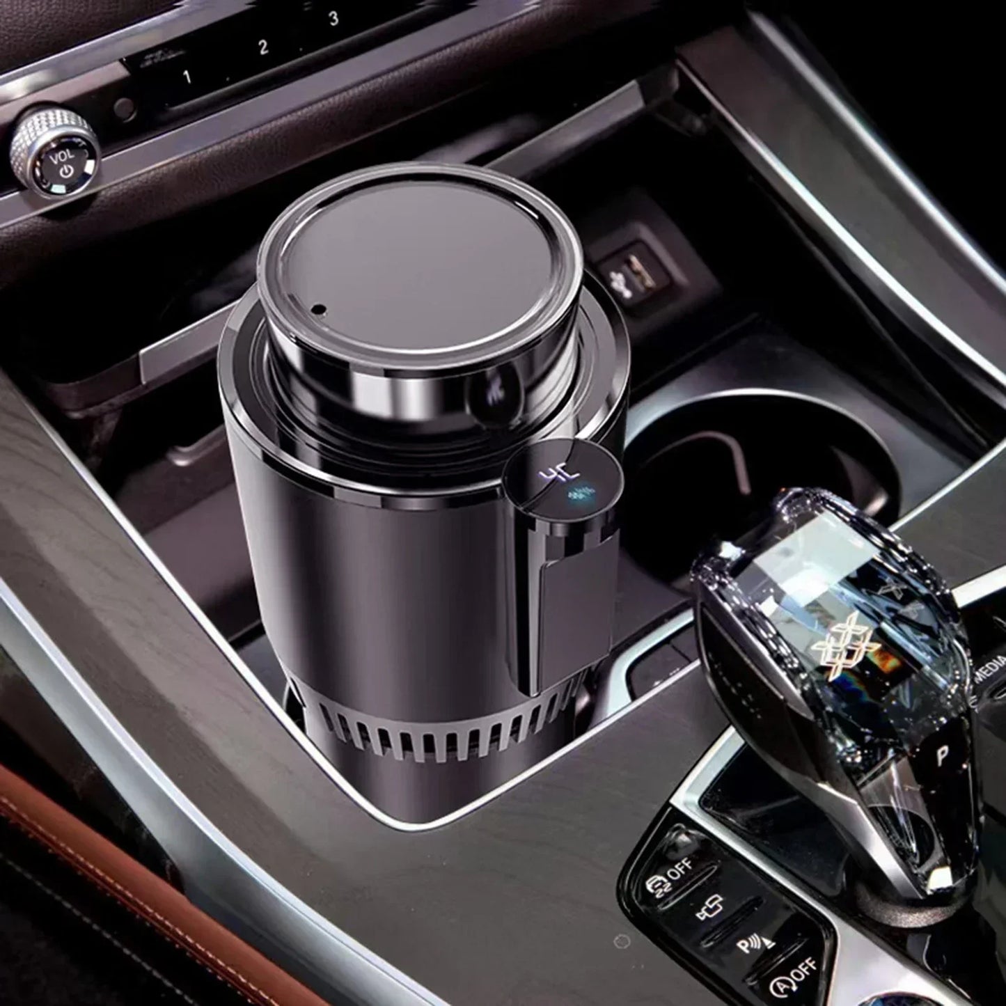 | 2 in 1 Smart Auto Heizungs Kühlbecherhalter