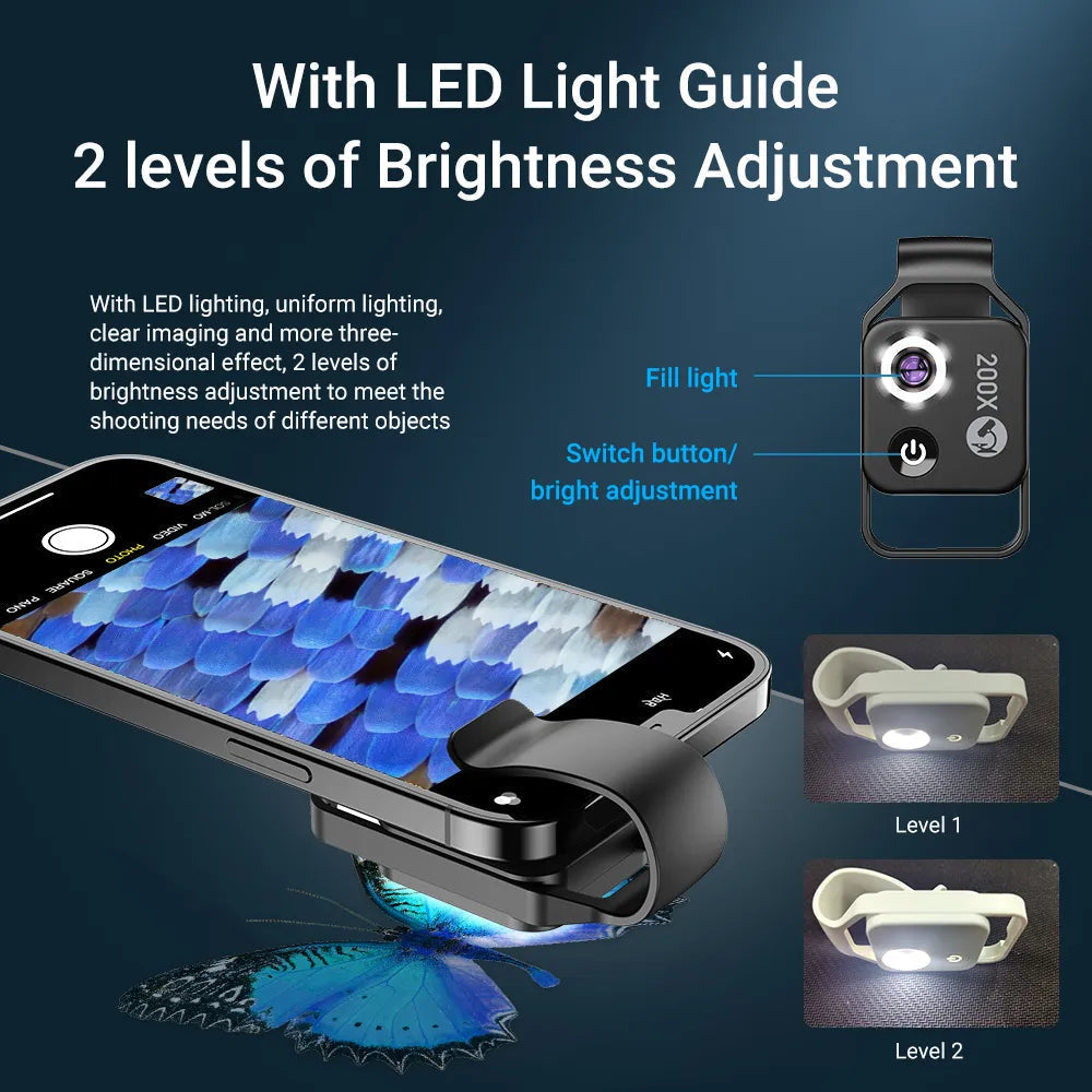 | Tragbares Mobiles LED-Mikroskop-Objektiv