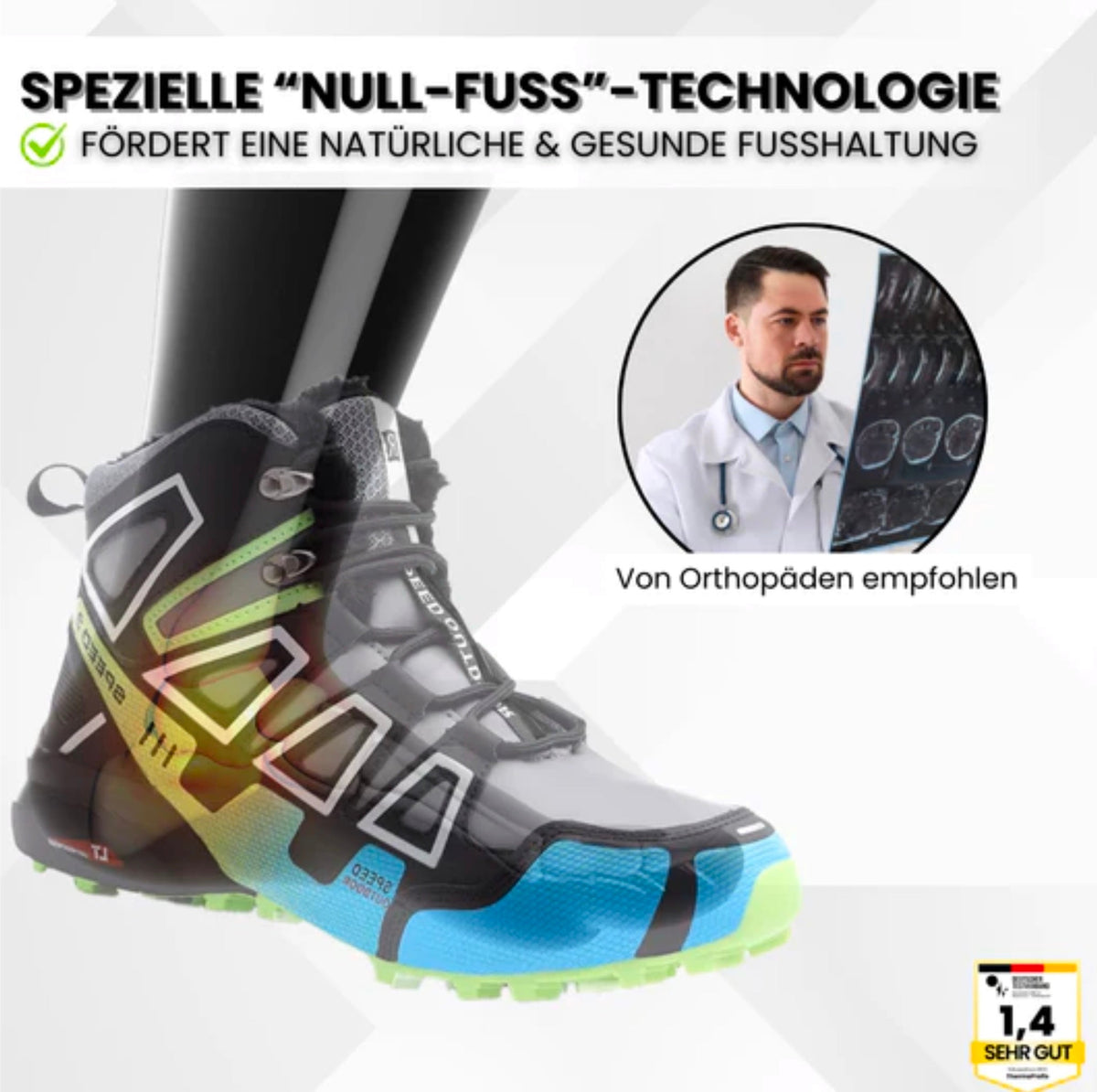 OrthoTrekking Pro - ergonomische schmerzlindernde Trekking u.-Wanderschuhe  - Sonderaktion 1+1 Gratis