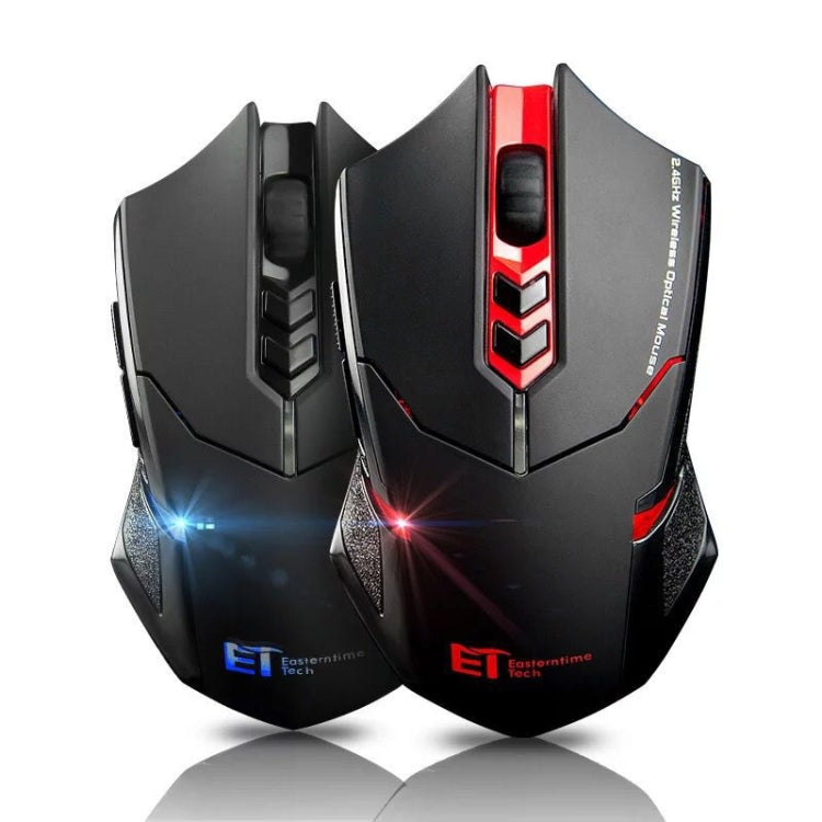 | ET X-08 7-Tasten 2400DPI 2.4G Wireless Stille Gaming Maus mit USB-Empfänger & Farbige Hintergrundbeleuchtung (Schwarz)