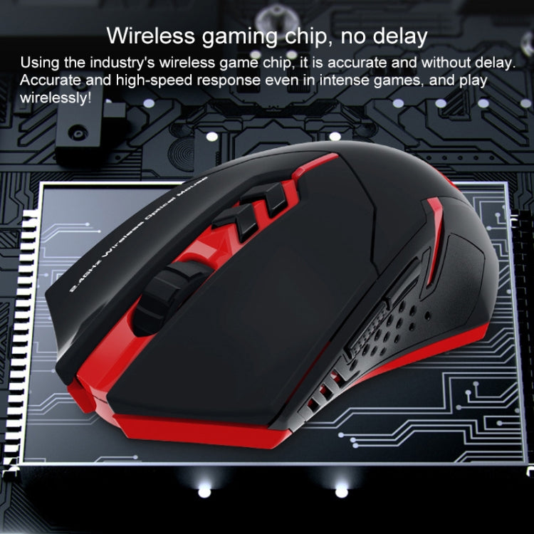 | ET X-08 7-Tasten 2400DPI 2.4G Wireless Stille Gaming Maus mit USB-Empfänger & Farbige Hintergrundbeleuchtung (Schwarz)