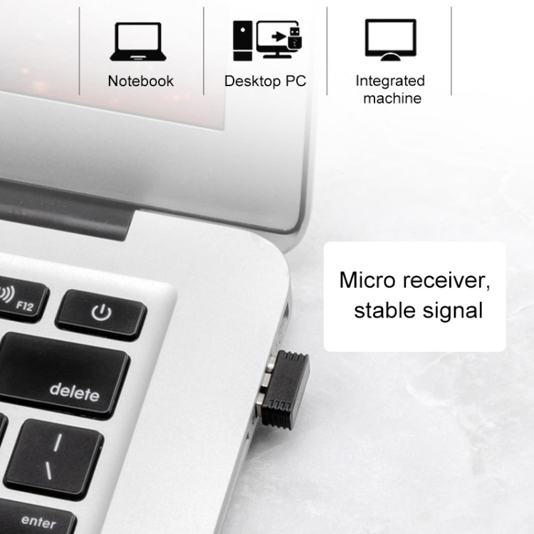 | ET X-08 7-Tasten 2400DPI 2.4G Wireless Stille Gaming Maus mit USB-Empfänger & Farbige Hintergrundbeleuchtung (Schwarz)