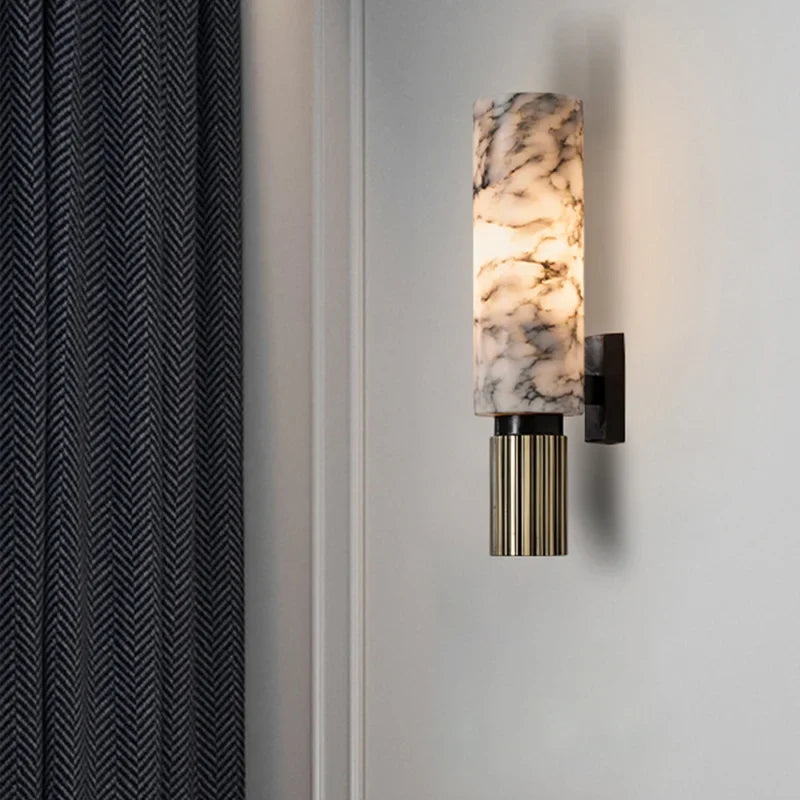 LuxeGlow Marmor Wandlampe, Designerlicht für Wohnzimmer & Flur
