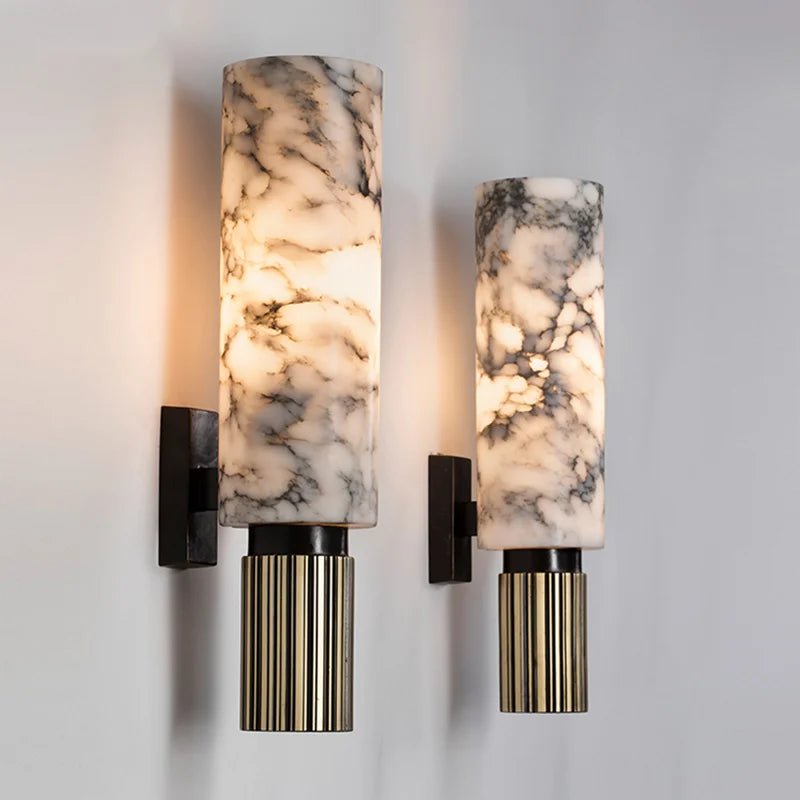 LuxeGlow Marmor Wandlampe, Designerlicht für Wohnzimmer & Flur