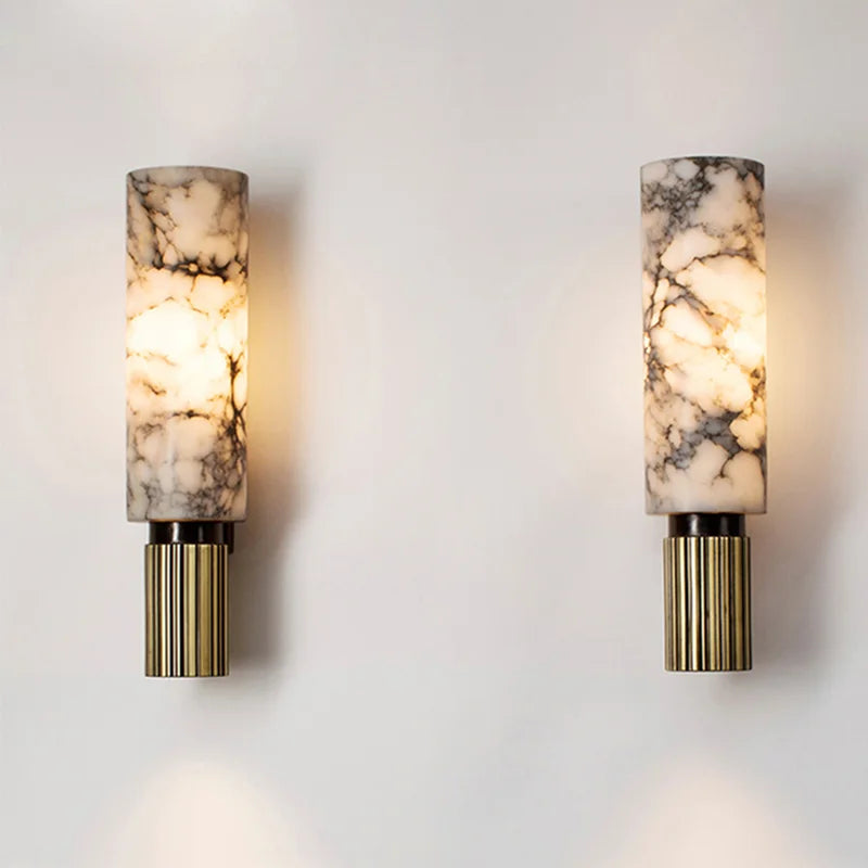 LuxeGlow Marmor Wandlampe, Designerlicht für Wohnzimmer & Flur