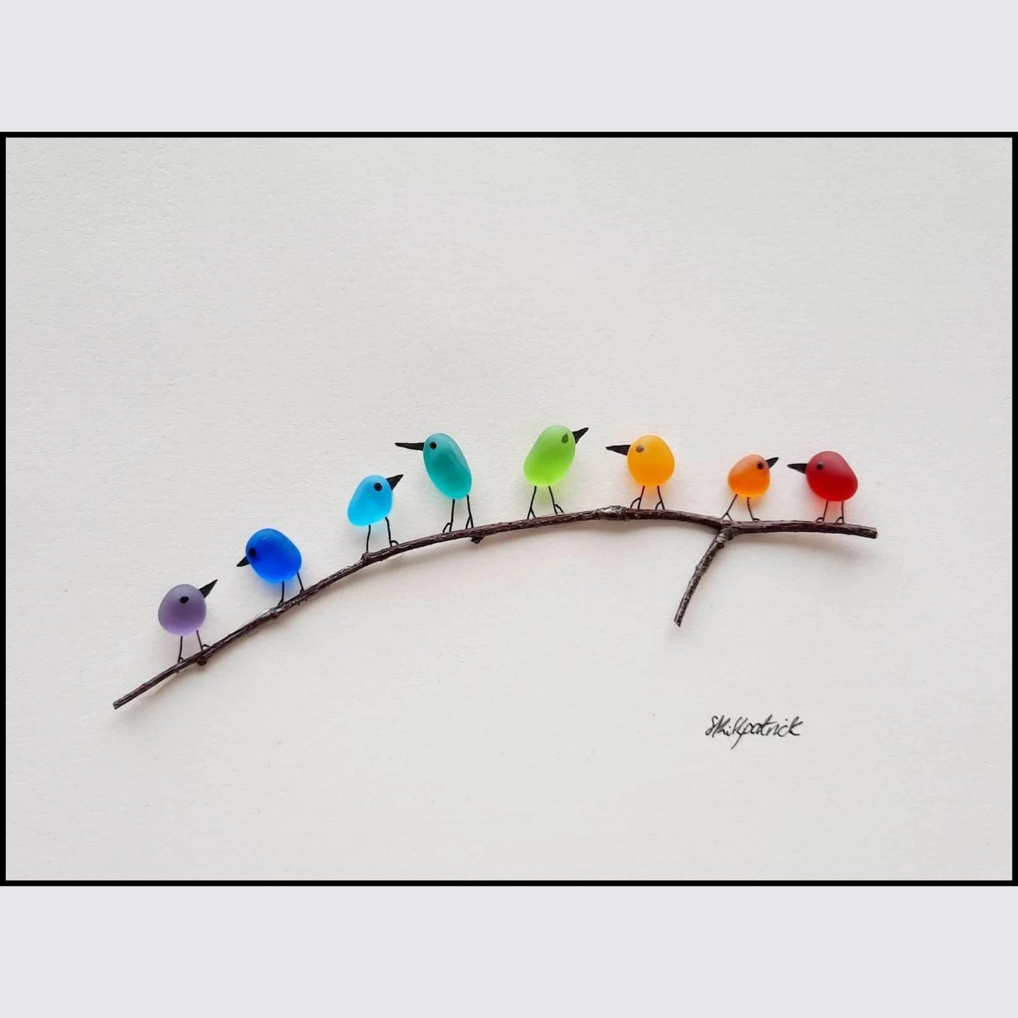 MeerglasLiebe - Handgemachtes Wandbild aus echtem Meerglas