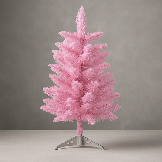 Rosa Weihnachtsbaum, künstliche Tischdekoration, festlich