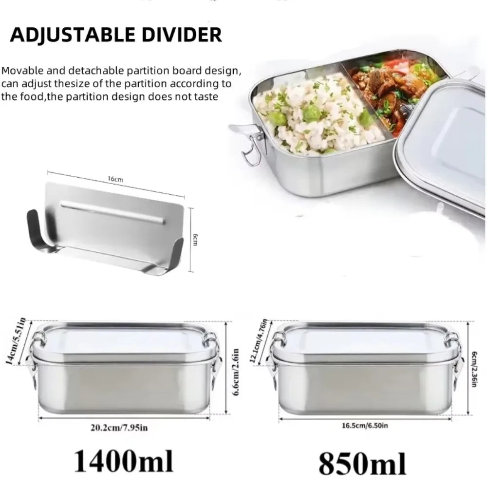 MealCraft – Bento-Lunchbox Edelstahl 800 ml mit Fächern auslaufsicher & spülmaschinenfest