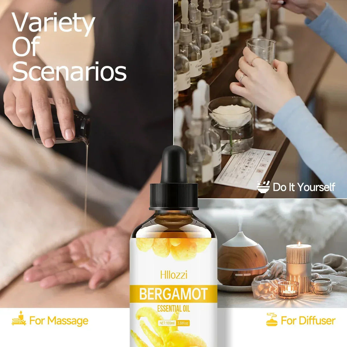 Bergamotte ätherisches Öl, Premium, Haarpflege, Haut & Diffuser