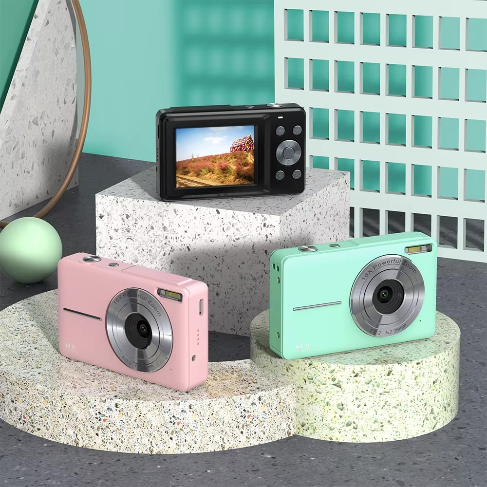 | Hochauflösende Digitalkamera für Kinder - 1080P HD, 44MP mit 16-fachem Zoom